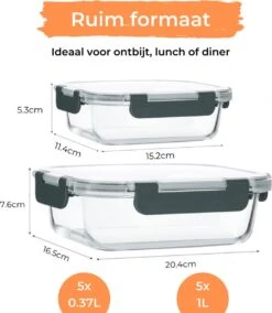 Formilo Meal Prep Bakjes - Lekvrije Vershoudbakjes - Diepvriesbakjes - Luchtdicht - BPA Vrij - Glas - 10 Stuks -Greenpan Winkel 1043x1200