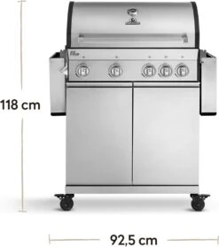 Burnhard Gas BBQ Big FRED Deluxe - 4 Branders - Incl. Keramische Infraroodbrander & Afdekhoes - Deluxe -Greenpan Winkel 1063x1200