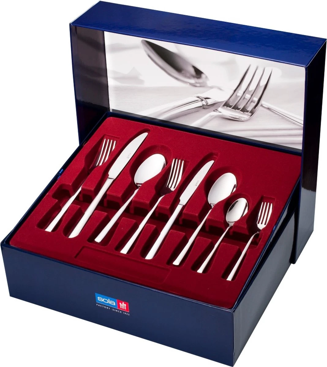 Sola Bestekset Luxor - Modern - 8 persoons - 70 delig - Zilverwit Edelstaal 18/10 - RVS - Zilver Sola Bestekset Luxor - Modern - 8 Persoons - 70 Delig - Zilverwit Edelstaal 18/10 - RVS - Zilver -Greenpan Winkel 1068x1200 2
