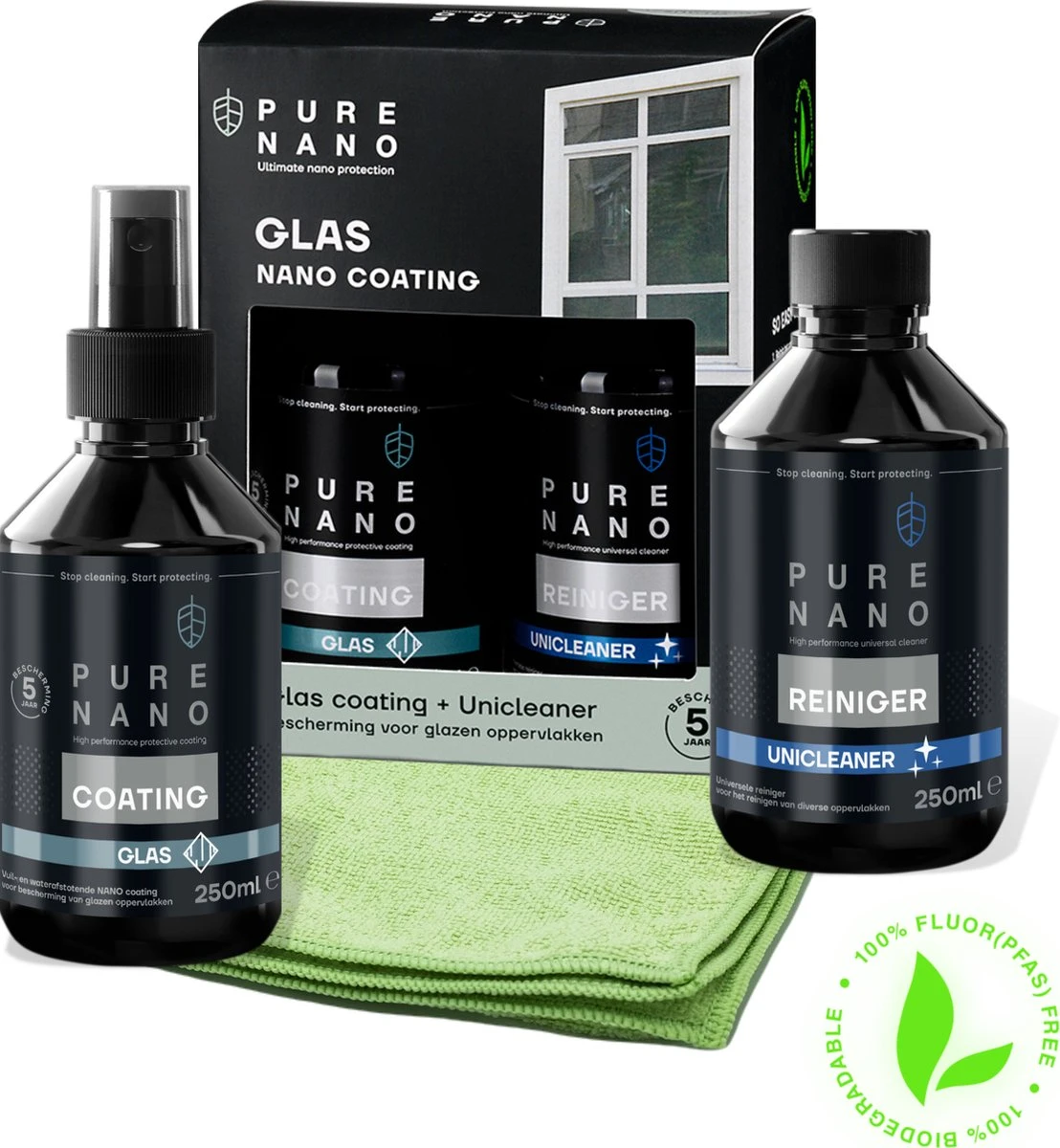 PURE NANO Glas - Nano coating voor 5 jaar heldere ramen met minder schoonmaakwerk - 250 ml PURE NANO Glas - Nano Coating Voor 5 Jaar Heldere Ramen Met Minder Schoonmaakwerk - 250 Ml -Greenpan Winkel 1108x1200 6