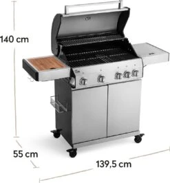 Burnhard Gas BBQ Big FRED Deluxe - 4 Branders - Incl. Keramische Infraroodbrander & Afdekhoes - Deluxe -Greenpan Winkel 1113x1200 1