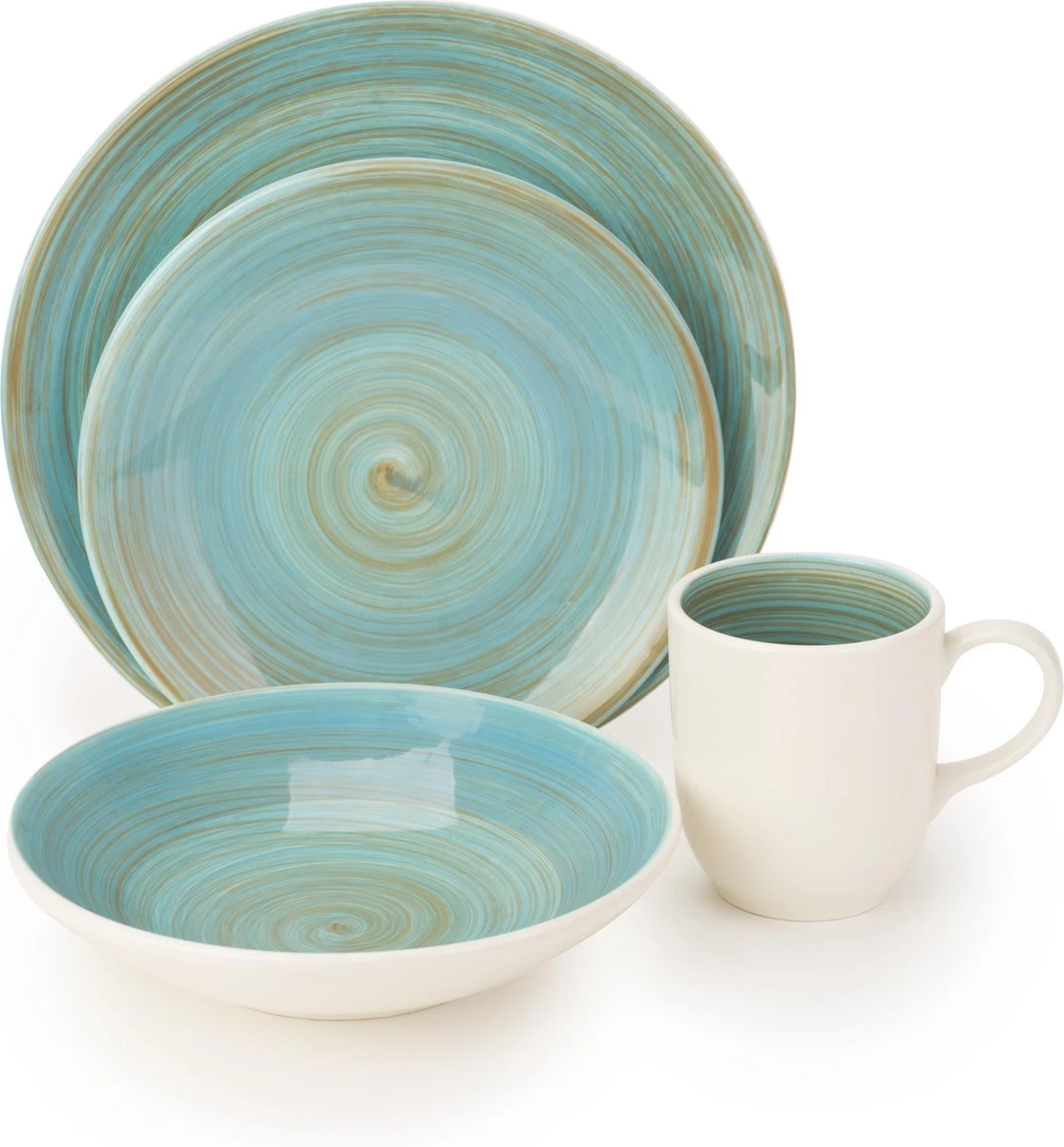 Cosy&Trendy Serviesset 24-delig Turbolino Blauw Cosy&Trendy Serviesset 24-delig Turbolino Blauw -Greenpan Winkel