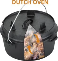 Dutch Mountains Gietijzeren Pannenset 7-delig - Dutch Oven – Braadpan - Grillpan - Hapjespan - Kookset In Houten Transportkist - Deksellifter - Brander -Greenpan Winkel 1139x1200 2