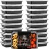 Meal Prep Bakjes - 20 Stuks - 1 Compartiment - Lunchbox - Diepvriesbakjes - Vershoudbakjes - Plastic Bakjes Met Deksel - Magnetron Bakjes Met Deksel - Meal Prep - Vershouddoos - 1L - BPA Vrij - Fitcrafters -Greenpan Winkel 1162x1200