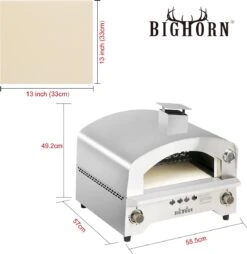 Bighorn Outdoor Edelstaal Gas Pizza Oven - Draagbare Gas Barbecue - Edelstaal -Model SRGG20001 -Greenpan Winkel 1169x1200 2