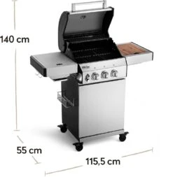 Burnhard Gas BBQ FRED JR. Deluxe - 2 Branders - Incl. Keramische Infraroodbrander & Afdekhoes - Deluxe 18 Burnhard Gas BBQ FRED JR. Deluxe - 2 Branders - Incl. Keramische Infraroodbrander & Afdekhoes - Deluxe -Greenpan Winkel 1170x1200