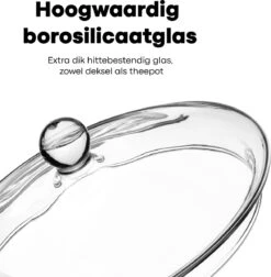 Vatten® Premium Glazen Theepot - 700ml - Dubbelwandig - Anti-drup - Transparant -Greenpan Winkel 1175x1200