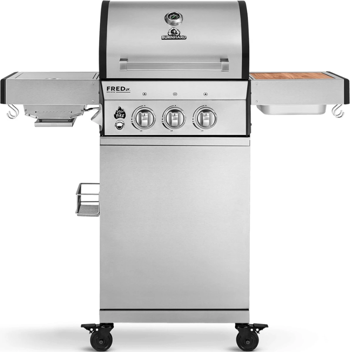 Burnhard Gas BBQ FRED JR. Deluxe - 2 Branders - Incl. Keramische Infraroodbrander & Afdekhoes - Deluxe Burnhard Gas BBQ FRED JR. Deluxe - 2 Branders - Incl. Keramische Infraroodbrander & Afdekhoes - Deluxe -Greenpan Winkel