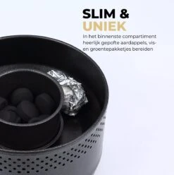 Ozocozy BBQ-ONE Houtskool Tafelbarbecue - Ø30 Cm- Zwart - Incl. Draagtas, Siliconen Bakkwast En RVS-Barbecuetang -Greenpan Winkel 1197x1200 3