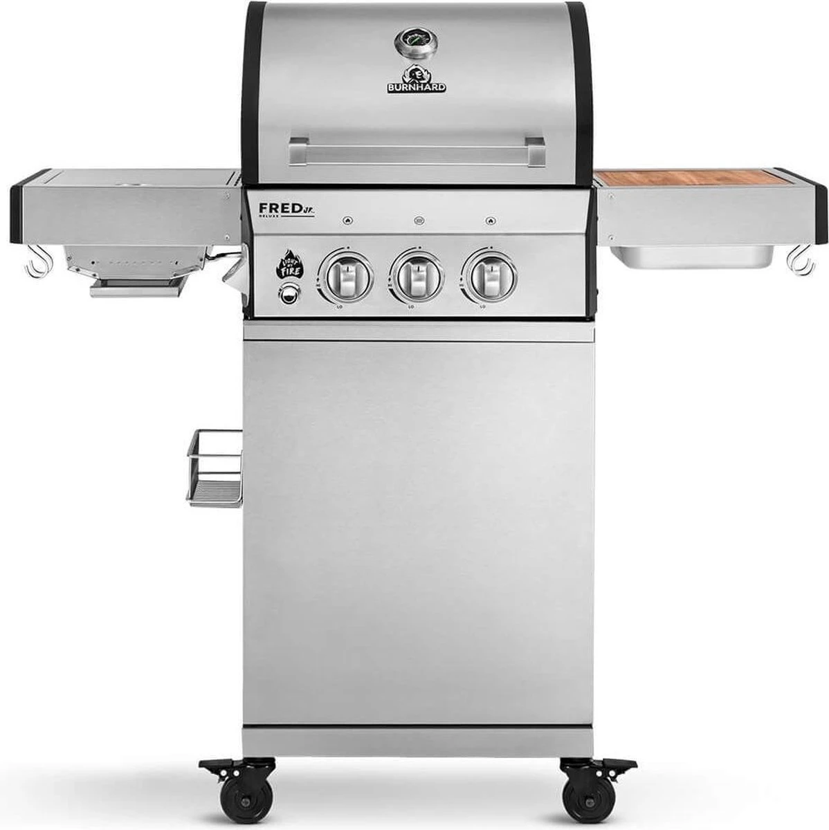 Burnhard Gas BBQ FRED JR. Deluxe - 2 Branders - Incl. Keramische Infraroodbrander & Afdekhoes - Deluxe Burnhard Gas BBQ FRED JR. Deluxe - 2 Branders - Incl. Keramische Infraroodbrander & Afdekhoes - Deluxe -Greenpan Winkel