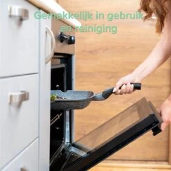 Coninx Grillpan 28CM - Steakpan - Afneembare Handgreep - PFAS-vrij - Grijs -Greenpan Winkel 1199x1200 3