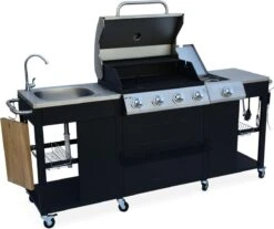Alice's Garden Gas BBQ D'Artagnan - Zwart - 5 Branders - Buitenkeuken -Greenpan Winkel 1200x1005 1