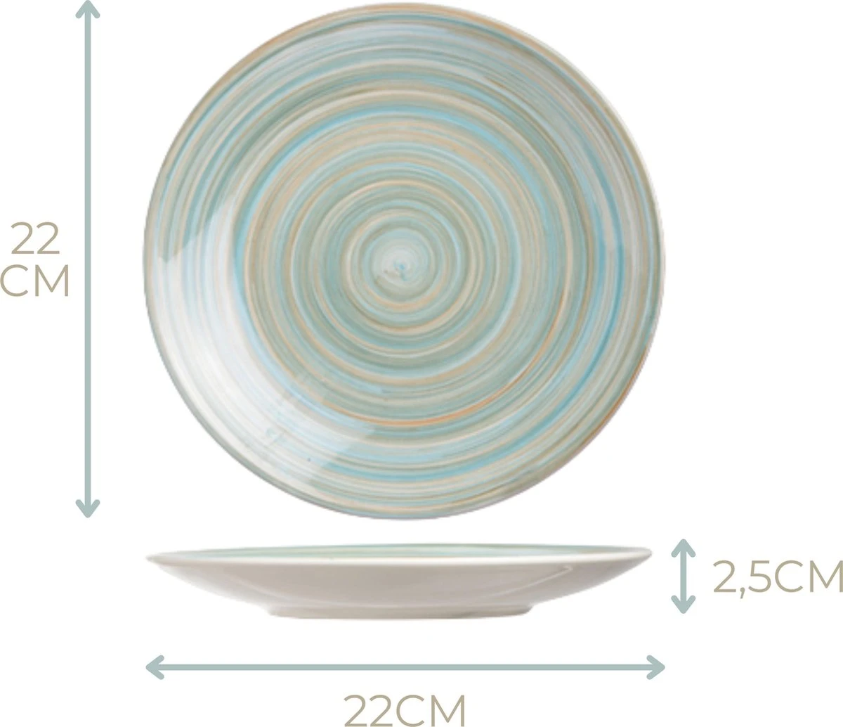 Cosy&Trendy Serviesset 24-delig Turbolino Blauw Cosy&Trendy Serviesset 24-delig Turbolino Blauw -Greenpan Winkel