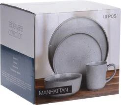 Excellent Serviesset - Servies - 16 Stuks - Aardewerk - Grijs -Greenpan Winkel 1200x1044 2