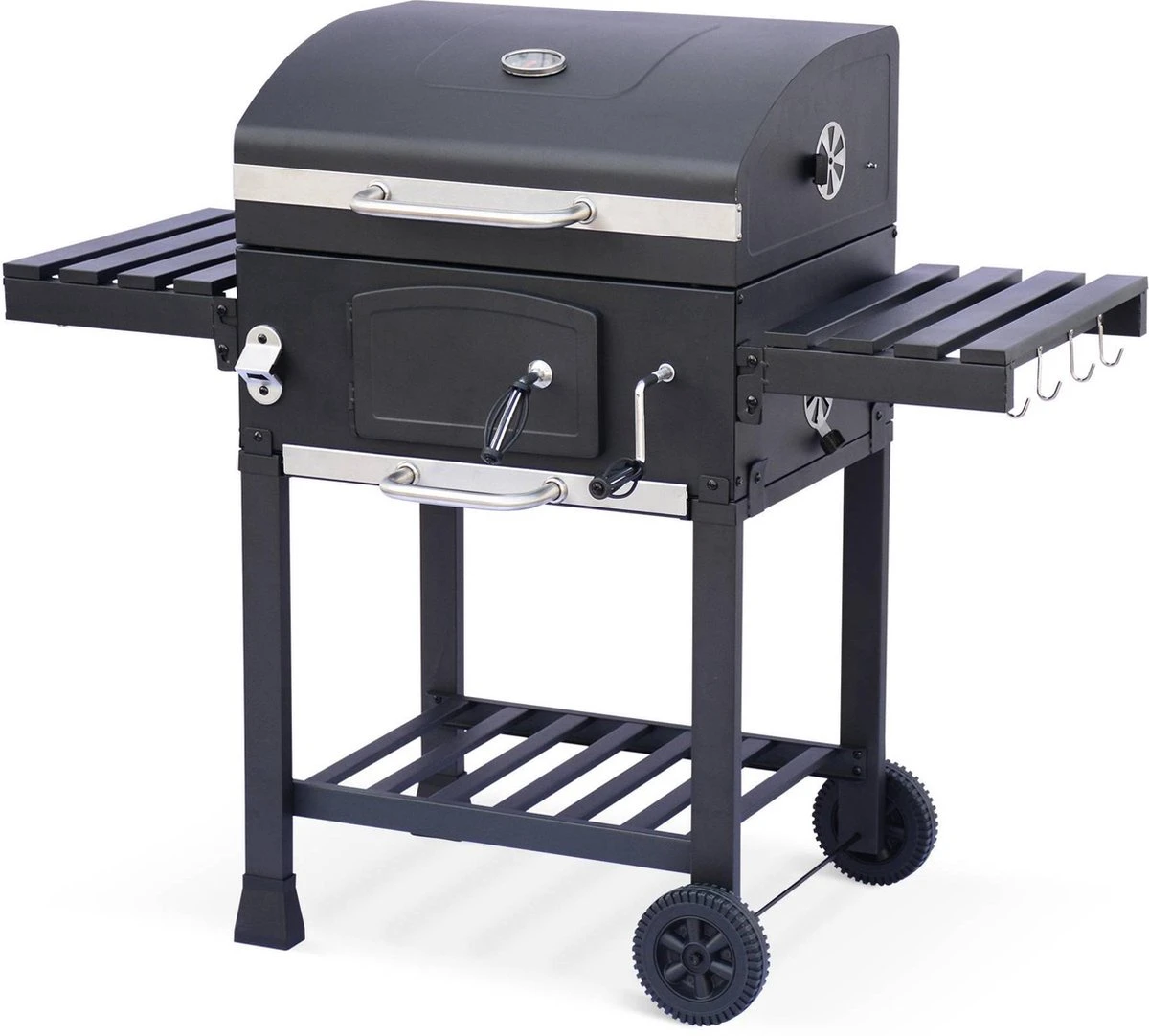 Alice's Garden Houtskool BBQ Bernard - Smoker - Verstelbare Houtskoolbak - Zwart Alice's Garden Houtskool BBQ Bernard - Smoker - Verstelbare Houtskoolbak - Zwart -Greenpan Winkel 1200x1082 1