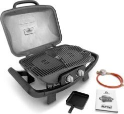 Burnhard Draagbare 2-Branders Gasbarbecue - Afdekhoes - BBQ Wayne -Greenpan Winkel 1200x1099