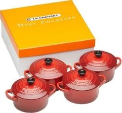 Le Creuset Aardewerken Mini Pannetjes Set Van 4 Stuks Kersenrood -Greenpan Winkel 1200x1108 1