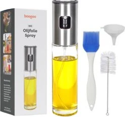 BooGoo® - RVS Olijfolie Sprayer Extreme Deluxe - Olijfolie Fles Verstuiver Voor Keuken - Oliespray - Oliefles - BBQ Accesoires - Olie Pomp Bakspray - Cooking Spray