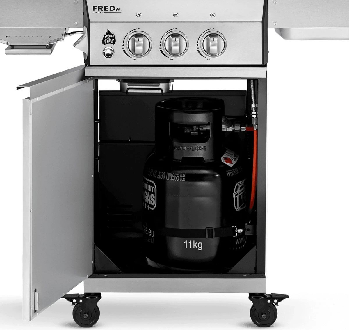 Burnhard Gas BBQ FRED JR. Deluxe - 2 Branders - Incl. Keramische Infraroodbrander & Afdekhoes - Deluxe Burnhard Gas BBQ FRED JR. Deluxe - 2 Branders - Incl. Keramische Infraroodbrander & Afdekhoes - Deluxe -Greenpan Winkel 1200x1135 1