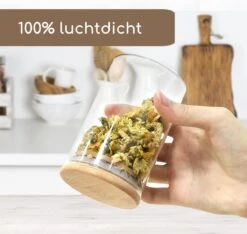 Quality Needz - Voorraadpotten - Glazen Potjes Met Deksel - 250 ML - 10 Delige Set - BPA-vrij - Gratis Pen & Herschrijfbare Stickers - Snoeppot -Greenpan Winkel 1200x1138 3