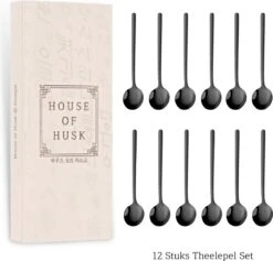 House Of Husk® Theelepels Set - Theelepeltjes - Koffielepels - Koffielepeltjes - RVS - 13cm - 12 Stuks - Zwart -Greenpan Winkel 1200x1150