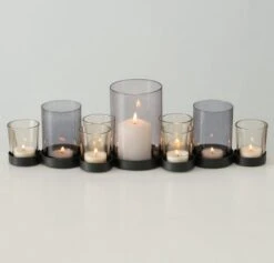 Theelichthouder Zwart Metaal / Glas. Set Van 9 -Greenpan Winkel 1200x1152