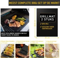 Saveur Royal® 35-delige Barbecue Gereedschapset In Roestvrij Staal - BBQ Grill Set Met Draagtas - Barbecuegerei-sets - Barbecue Accessoires Gereedschap - 35-delig -Greenpan Winkel 1200x1162 6