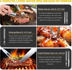 Saveur Royal® 35-delige Barbecue Gereedschapset In Roestvrij Staal - BBQ Grill Set Met Draagtas - Barbecuegerei-sets - Barbecue Accessoires Gereedschap - 35-delig -Greenpan Winkel 1200x1170 4