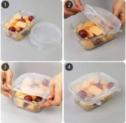 Siliconen Vershoud Deksels – Set Van 6 Stuks – Flexibel – Herbruikbaar – Wit - Stretch Tot Wel 30 Cm -Greenpan Winkel 1200x1178 2