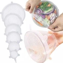 Siliconen Vershoud Deksels – Set Van 6 Stuks – Flexibel – Herbruikbaar – Wit - Stretch Tot Wel 30 Cm -Greenpan Winkel 1200x1189 3