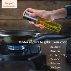 BooGoo® - RVS Olijfolie Sprayer Extreme Deluxe - Olijfolie Fles Verstuiver Voor Keuken - Oliespray - Oliefles - BBQ Accesoires - Olie Pomp Bakspray - Cooking Spray -Greenpan Winkel 1200x1199 6