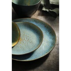 Palmer Serviesset Lotus Stoneware 6-persoons 24-delig Zwart Turquoise -Greenpan Winkel 1200x1200 253