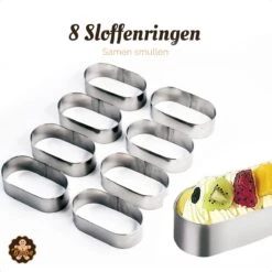 Sloffenring Taartvorm Set Met 8x Sloffenvorm Bakvorm En 1x Verstelbaar Bakframe – Slofvorm – Slofring – Slof Rond – Bakring Ovaal – Taartring – Kookring – Garneerring -Greenpan Winkel 1200x1200 263