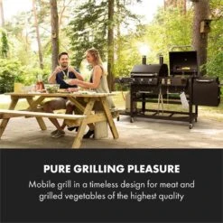 Klarstein Kingsville Double Barbecue - Houtskool- En Gasbarbecue - Smoker BBQ - Inclusief Deksels En Thermometer - Met 2 Roosters - Zwart -Greenpan Winkel 1200x1200 285