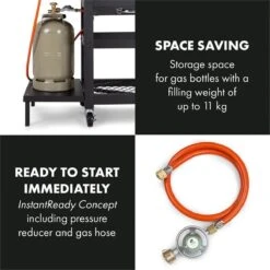 Klarstein Kingsville Double Barbecue - Houtskool- En Gasbarbecue - Smoker BBQ - Inclusief Deksels En Thermometer - Met 2 Roosters - Zwart -Greenpan Winkel 1200x1200 286