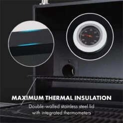 Klarstein Kingsville Double Barbecue - Houtskool- En Gasbarbecue - Smoker BBQ - Inclusief Deksels En Thermometer - Met 2 Roosters - Zwart -Greenpan Winkel 1200x1200 289