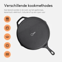 Ocina Gietijzeren Pan – ø30,5cm - Skillet - Koekenpan – Hapjespan – Koekenpan Inductie – Koekenpannenset - Gietijzeren Pan Bbq - Gietijzer -Greenpan Winkel 1200x1200 29
