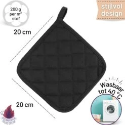Merkloos Tavas Dream Hittebestendige Pannenlappen | 2 Stuks | Katoen, Thermolite | Tot 220°C | Zwart -Greenpan Winkel 1200x1200 308