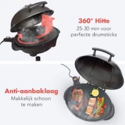 KitchenBrothers Elektrische BBQ - Met Grillplaat - Anti-aanbaklaag - Incl. Plank/Houders - Grilloppervlak 46,5x33,8cm - Tot 300°C - 2400W - Zwart -Greenpan Winkel 1200x1200 334