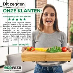 Ecowize 3-in-1 Bamboe Snijplank Met Opvangbak - Snijplank Hout Incl. 3 Roestvrijstalen Opvangbakjes Met Bamboe Deksel, 4 Inzetbare Raspen - Groentesnijder, Hakblok, Borrelplank, Tapasplank, Broodplank - 40x30cm - Duurzaam Cadeau -Greenpan Winkel 1200x1200 393