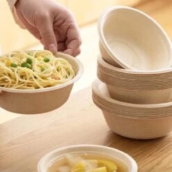 BIO Wegwerp Soepkommen 50 Stuks - Schaaltje Suikerriet 400ml - Natuur -Greenpan Winkel 1200x1200 411
