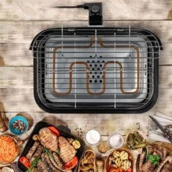 Princess 112252 Hybride Barbecue – Elektrische BBQ - Tafelmodel - 2000W - 44x 29cm - Gebruik Elektrisch Of Met Kolen -Greenpan Winkel 1200x1200 42