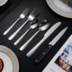 Deleca 8 Persoons Bestekset (48-delig) - Lepels, Messen, Vorken & Steakmessen - Vaatwasserbestendig - Zilver / RVS 4 Deleca 8 Persoons Bestekset (48-delig) - Lepels, Messen, Vorken & Steakmessen - Vaatwasserbestendig - Zilver / RVS -Greenpan Winkel 1200x1200 466