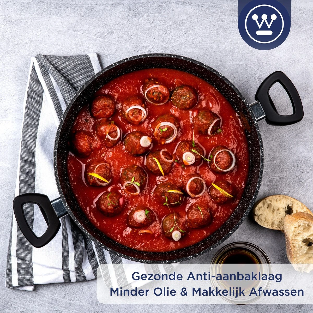 Westinghouse Hapjespan Inductie - Ø 32 cm - Zwart Marmer - Met Deksel Westinghouse Hapjespan Inductie - Ø 32 Cm - Zwart Marmer - Met Deksel -Greenpan Winkel 1200x1200 495