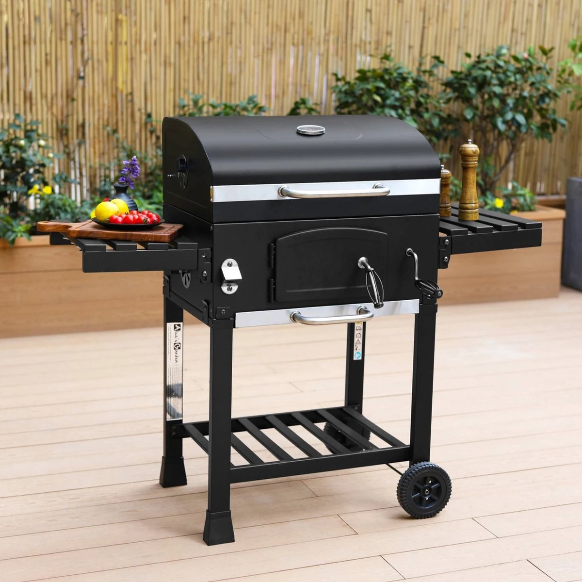 Alice's Garden Houtskool BBQ Bernard - Smoker - Verstelbare Houtskoolbak - Zwart Alice's Garden Houtskool BBQ Bernard - Smoker - Verstelbare Houtskoolbak - Zwart -Greenpan Winkel 1200x1200 510