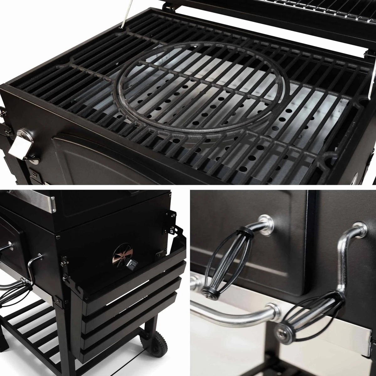 Alice's Garden Houtskool BBQ Bernard - Smoker - Verstelbare Houtskoolbak - Zwart Alice's Garden Houtskool BBQ Bernard - Smoker - Verstelbare Houtskoolbak - Zwart -Greenpan Winkel 1200x1200 511