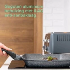 Coninx Grillpan 28CM - Steakpan - Afneembare Handgreep - PFAS-vrij - Grijs -Greenpan Winkel 1200x1200 549