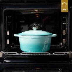 Chefarone Gietijzeren Pan - Braadpan Inclusief Deksel - Geschikt Voor Alle Warmtebronnen - Geëmailleerd Blauw -Greenpan Winkel 1200x1200 561