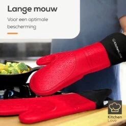 KitchenLove Ovenwanten - 2 Stuks Ovenhandschoenen - Hittebestendig Tot 250 °C - Siliconen - Rood 10 KitchenLove Ovenwanten - 2 Stuks Ovenhandschoenen - Hittebestendig Tot 250 °C - Siliconen - Rood -Greenpan Winkel 1200x1200 576