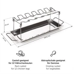 Blumtal BBQ Rek - Robuuste Roestvrijstalen Kippenpoot Rek - Voor 12 Poten - Kippengrillstandaard - Vaatwasmachinebestendig -Greenpan Winkel 1200x1200 583